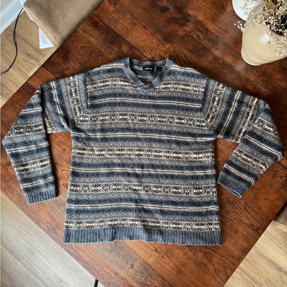 Men's Patterned Vintage Fisherman Style Sweater